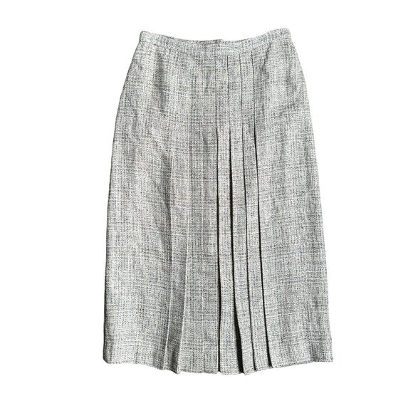 Vintage Gianni Skirt Womens Drop Waist Pleated Front Pencil 12 Tweed Midi Preppy - Picture 1 of 6
